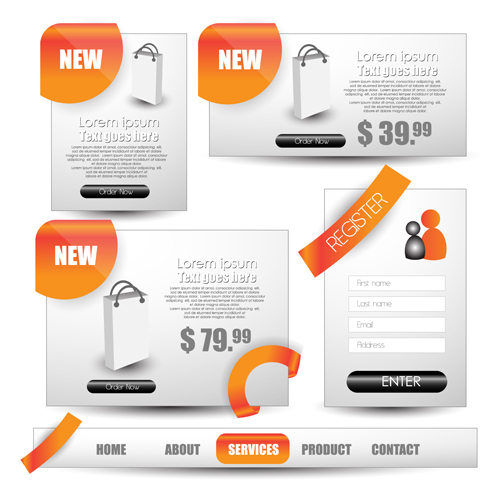 Business website template kit vector 07 Business website template kit vector 07