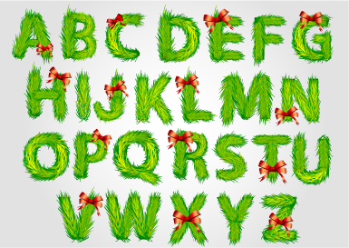 green christmas alphabets 