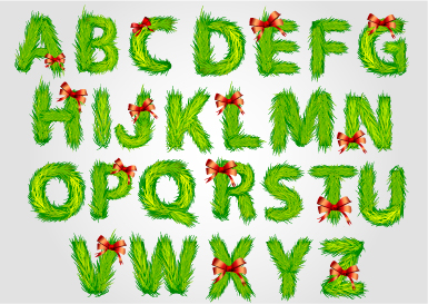 Christmas green alphabets vectors 02 Christmas green alphabets vectors 02