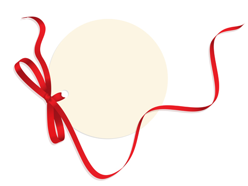 Circle card with red ribbon vector Circle card with red ribbon vector