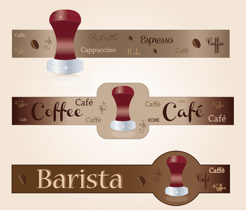 Coffee with cafe art banners vector 01 Coffee with cafe art banners vector 01