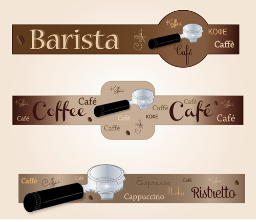 Coffee with cafe art banners vector 02 Coffee with cafe art banners vector 02