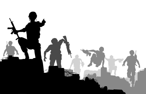 troops silhouette combat 
