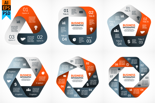 Cricle business infographics vector material Cricle business infographics vector material