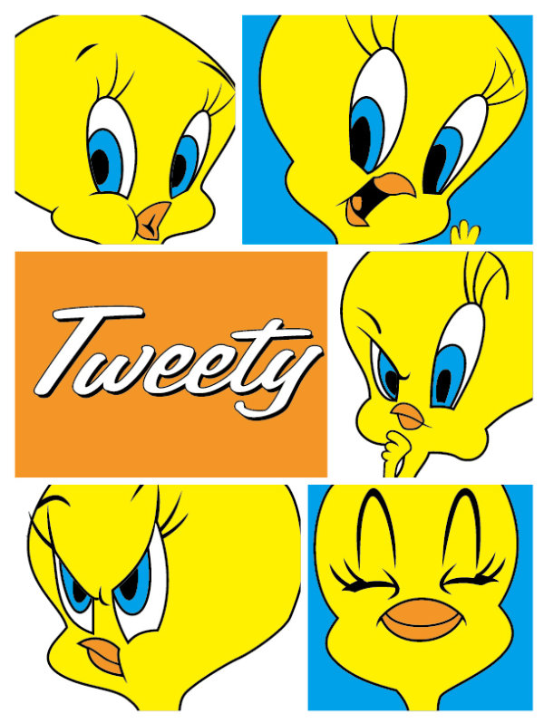 Cute tweety cartoon vector material Cute tweety cartoon vector material