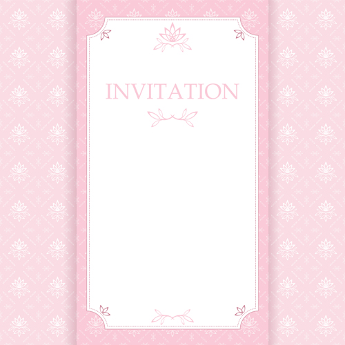 pink invitation elegant card 