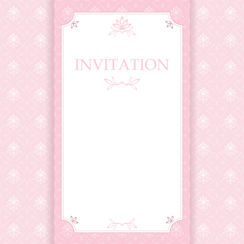 Elegant pink invitation card vector