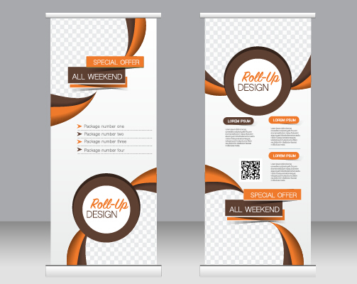 Exhibition advertising vertical banner vectors set 22 Exhibition advertising vertical banner vectors set 22