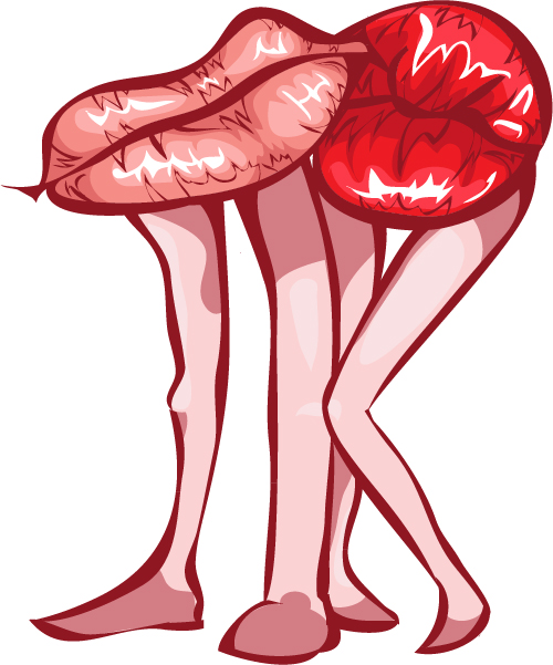 Funny lips kiss vector material 03 Funny lips kiss vector material 03