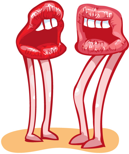 Funny lips kiss vector material 04 Funny lips kiss vector material 04