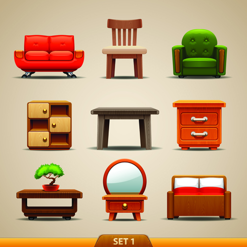Vector Furniture Icons set 01 Vector Furniture Icons set 01