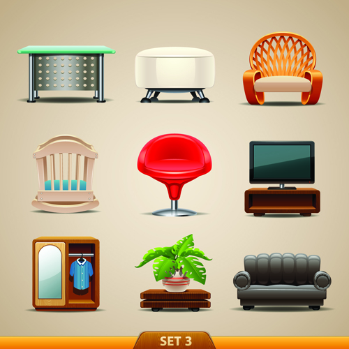 Vector Furniture Icons set 03 Vector Furniture Icons set 03