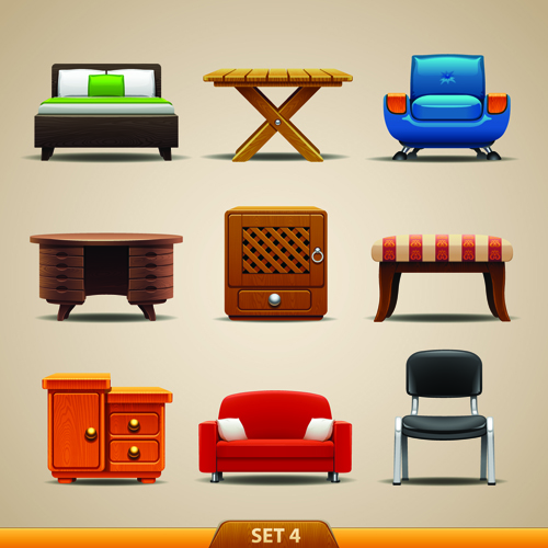 Vector Furniture Icons set 04 Vector Furniture Icons set 04