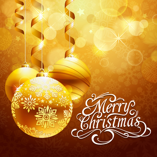 Golden christmas ball with background vector Golden christmas ball with background vector