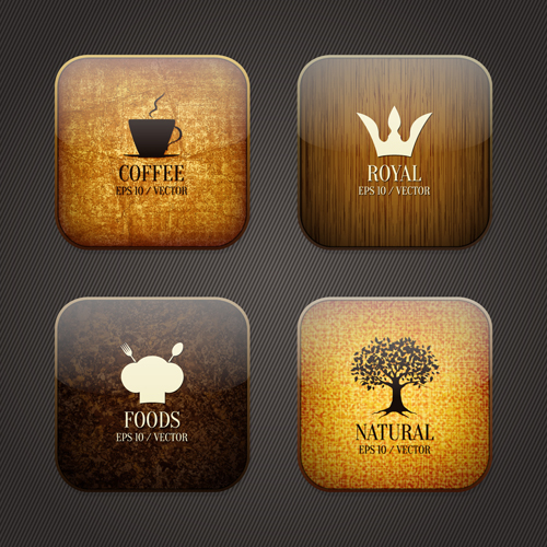 Vintage Food Applicaion Icons vector 03