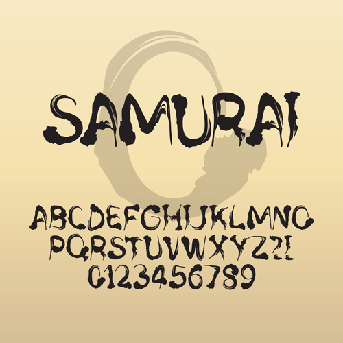 Ink alphabet with numbers hand drawn vector 01 Ink alphabet with numbers hand drawn vector 01