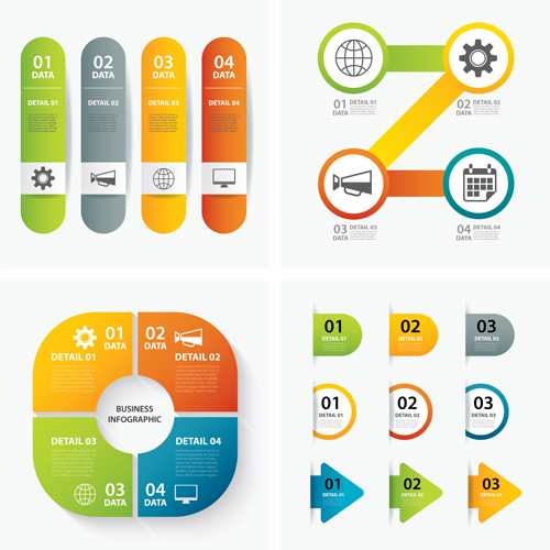 Numbered infographics with banners vector 10 Numbered infographics with banners vector 10
