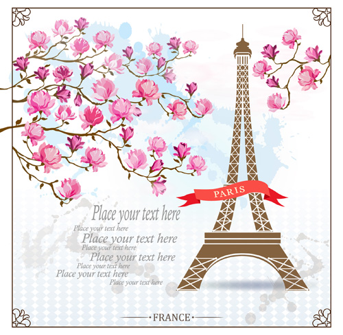 pink Paris flower background 