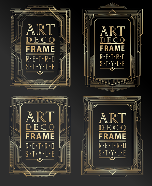 Retro styles art deco frames vector material 02 Retro styles art deco frames vector material 02