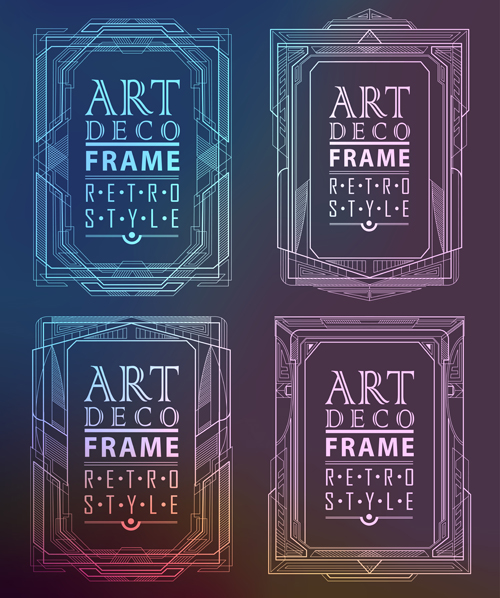 Retro styles art deco frames vector material 03 Retro styles art deco frames vector material 03