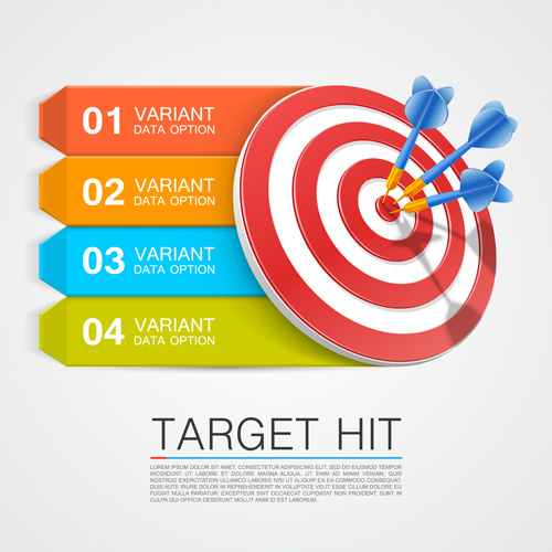 Target hit with infographics vector 02 Target hit with infographics vector 02