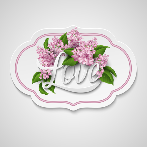 valentine pink flower day card 