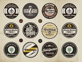 Vintage round badge vector material Vintage round badge vector material