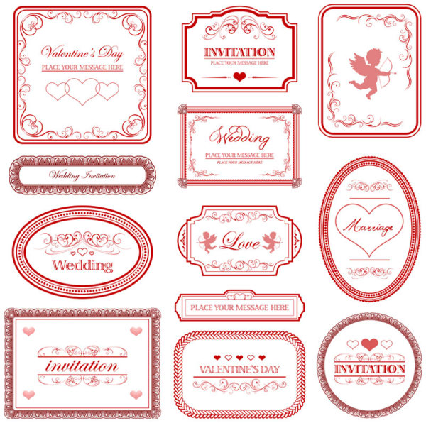 Love floral frame vector