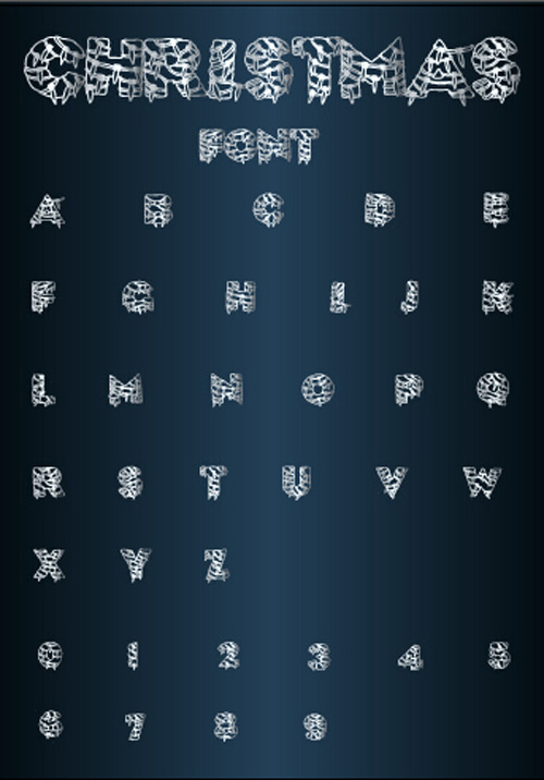 3D Ice alphabets with numbers christmas vector