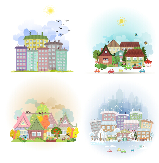 4 seasons and home vector material 01 4 seasons and home vector material 01