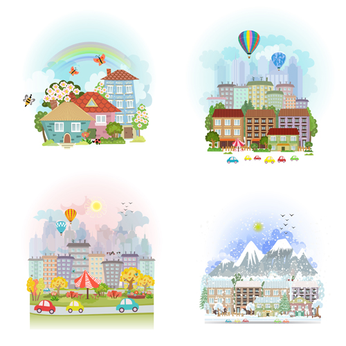 4 seasons and home vector material 02 4 seasons and home vector material 02