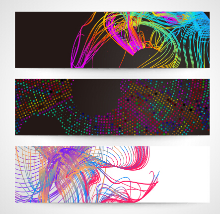 Abstract colored lines banner vector 04 Abstract colored lines banner vector 04