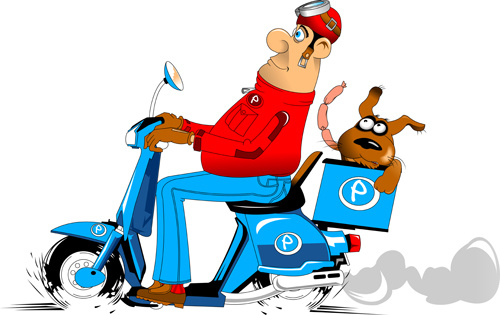 Best pizza delivery cartoon styles vector 04 Best pizza delivery cartoon styles vector 04