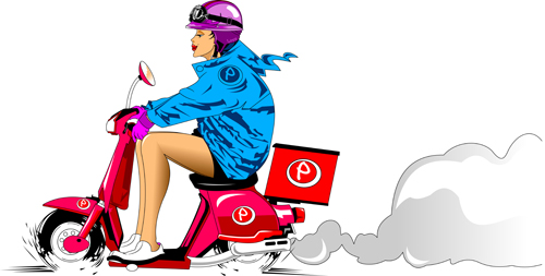 Best pizza delivery cartoon styles vector 07 Best pizza delivery cartoon styles vector 07