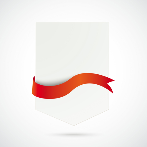 Blank labels with red ribbon vector set 01 Blank labels with red ribbon vector set 01