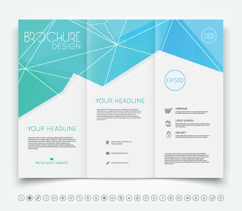 Brochure tri fold cover template vectors design 01