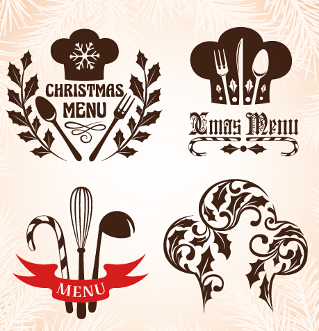 Christmas menu design elements vector set 08 Christmas menu design elements vector set 08