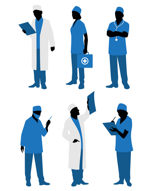 Doctors silhouetter design set 01 Doctors silhouetter design set 01