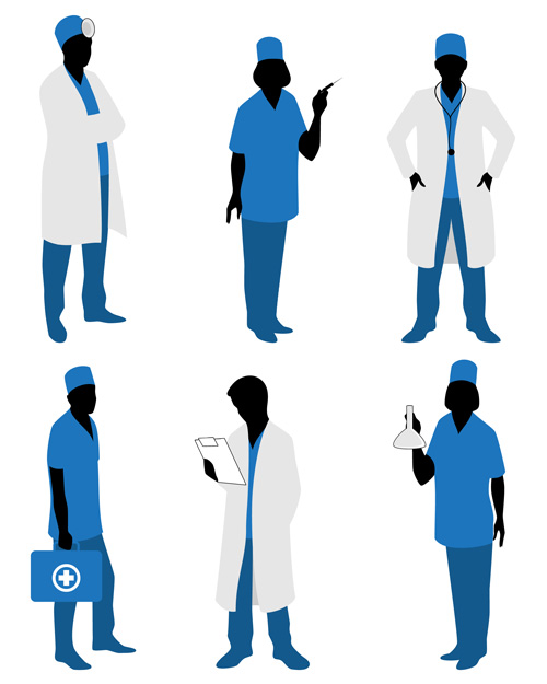 Doctors silhouetter design set 02 Doctors silhouetter design set 02