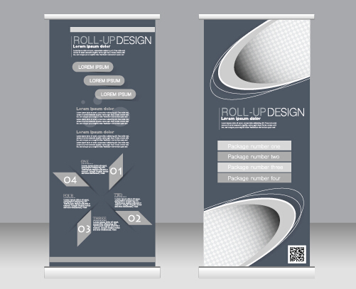Exhibition advertising vertical banner vectors set 03 Exhibition advertising vertical banner vectors set 03