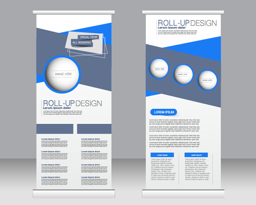 Exhibition advertising vertical banner vectors set 12 Exhibition advertising vertical banner vectors set 12