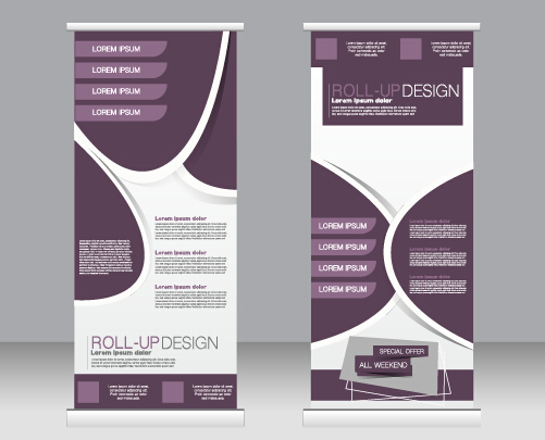 Exhibition advertising vertical banner vectors set 13 Exhibition advertising vertical banner vectors set 13
