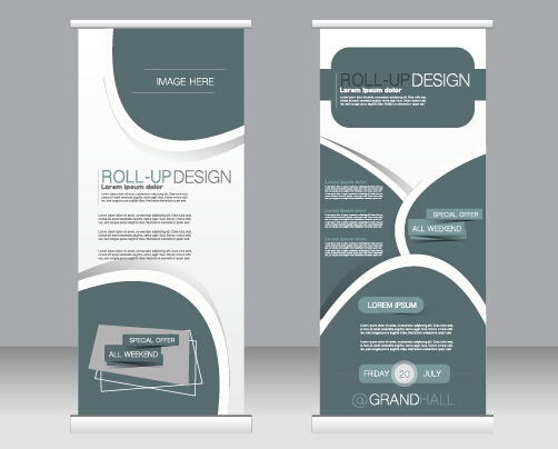 Exhibition advertising vertical banner vectors set 15 Exhibition advertising vertical banner vectors set 15