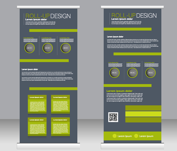 Exhibition advertising vertical banner vectors set 24 Exhibition advertising vertical banner vectors set 24