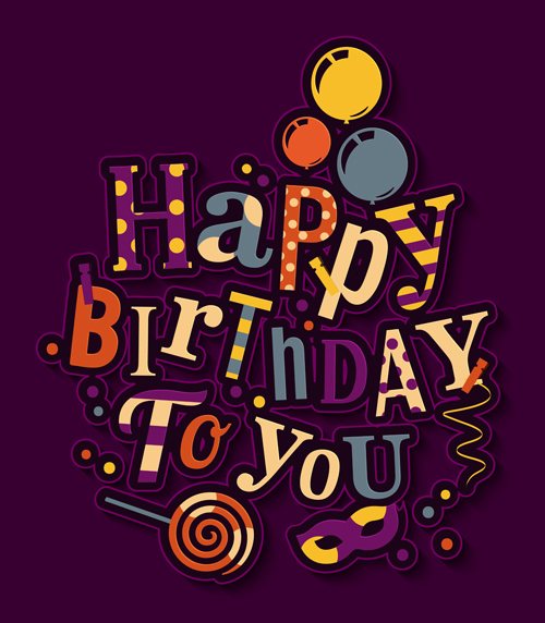 Floral happy birthday text design vector 01 Floral happy birthday text design vector 01