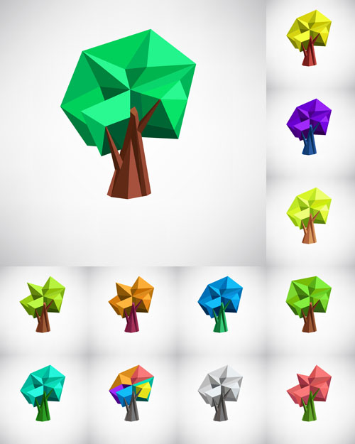 Geometric shapes tree vector illustration 01 Geometric shapes tree vector illustration 01