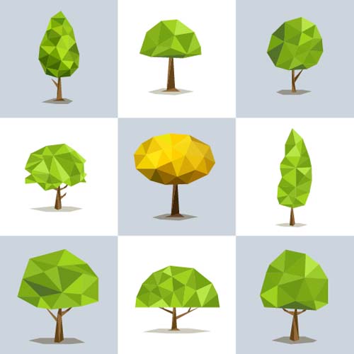 Geometric shapes tree vector illustration 03
