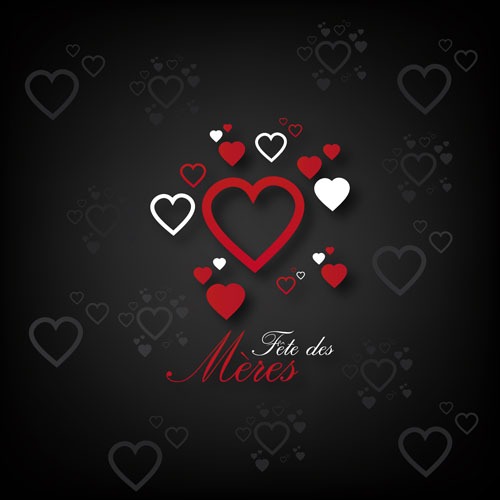 Mothers Day hearts cards vector 01 Mothers Day hearts cards vector 01