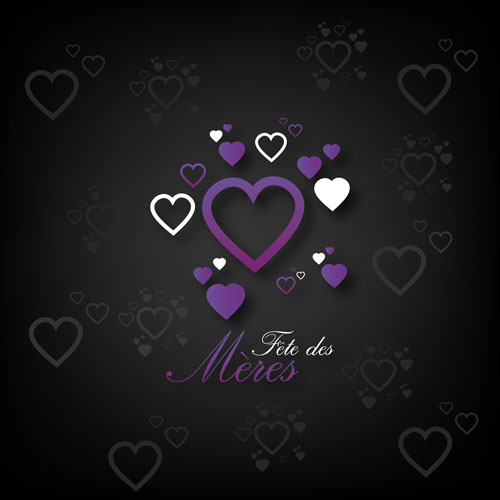 Mothers Day hearts cards vector 02 Mothers Day hearts cards vector 02