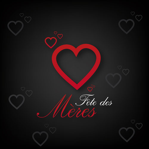 Mothers Day hearts cards vector 06